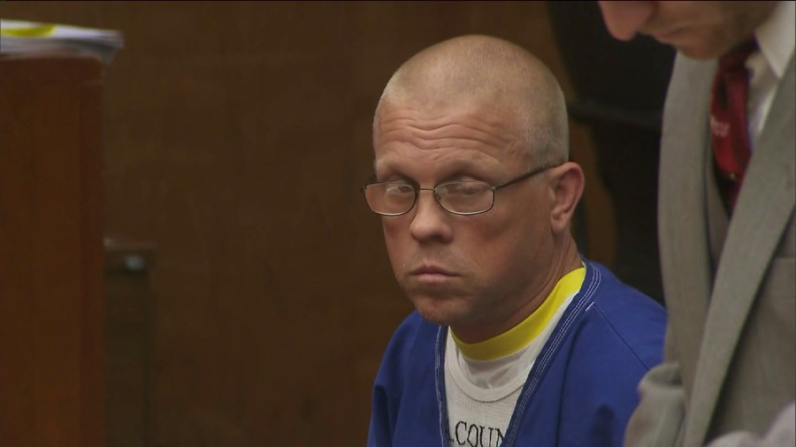 Ex-Torrance High School wrestling coach Thomas Joseph Snider on April 16, 2015, pleaded not guilty to charges in connection with alleged assaults on more than two dozen students. (Credit: KTLA)