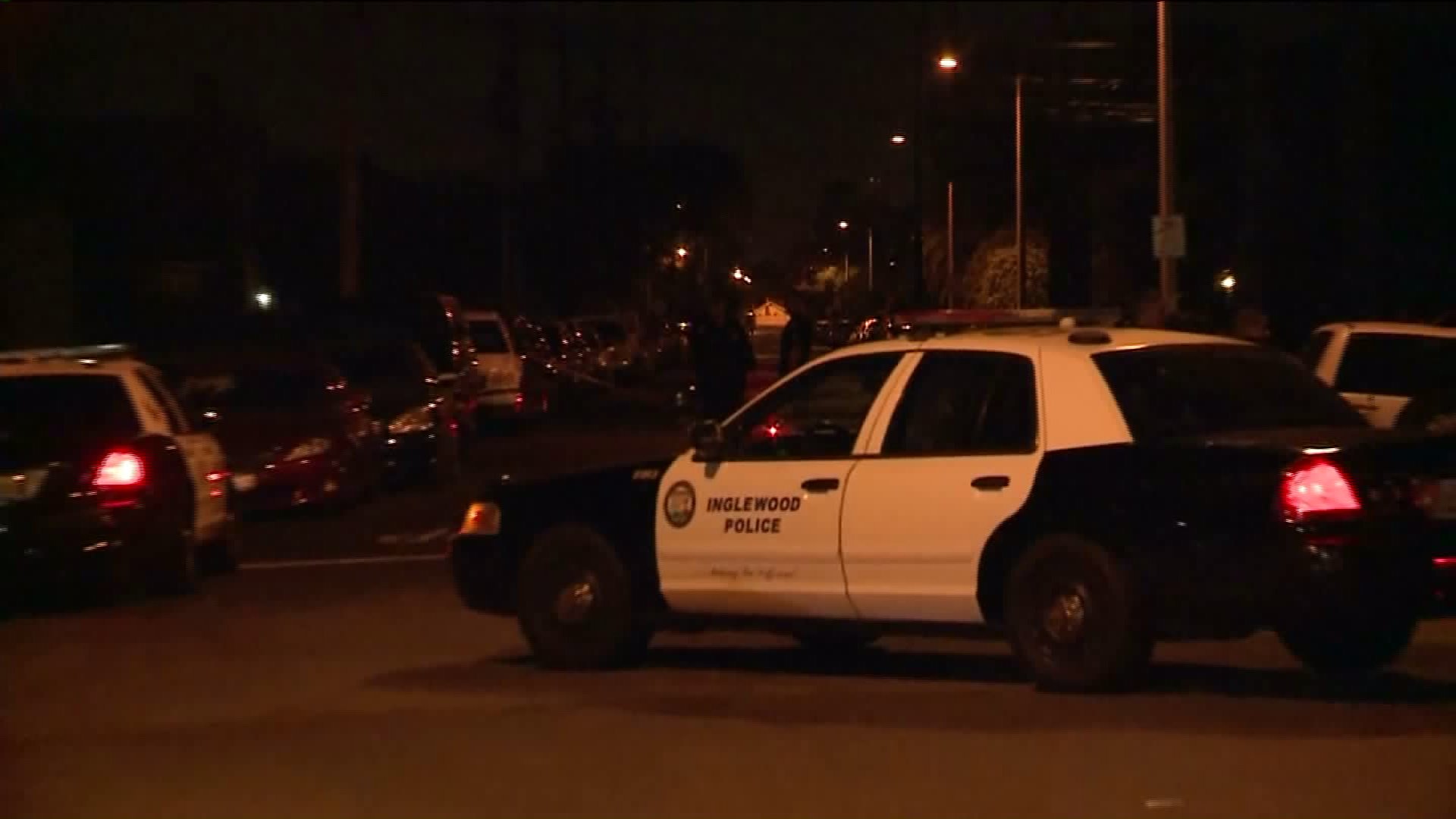 An investigation was underway after a "domestic homicide" left a woman dead on Nov. 11, 2015, Inglewood police said. (KTLA)