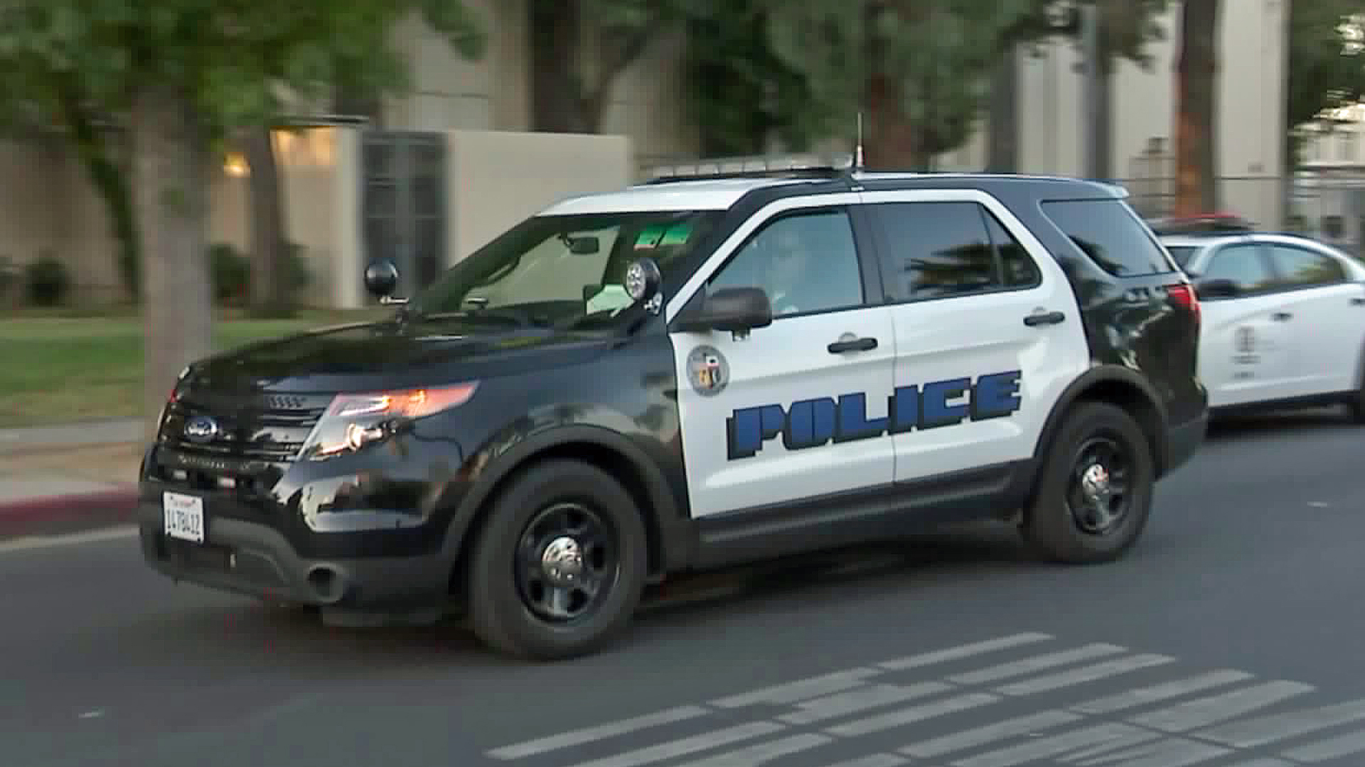 Police patrols were stepped up at Van Nuys High School after a possible threat was posted on social media. (Credit: KTLA)