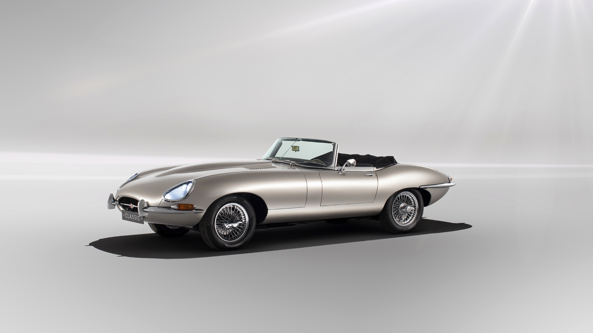 The all-electric Jaguar E-Type, which uses the same body style as the classic 1960s sports car, is seen in a promotion image released by the auto maker on Aug. 23, 2018.