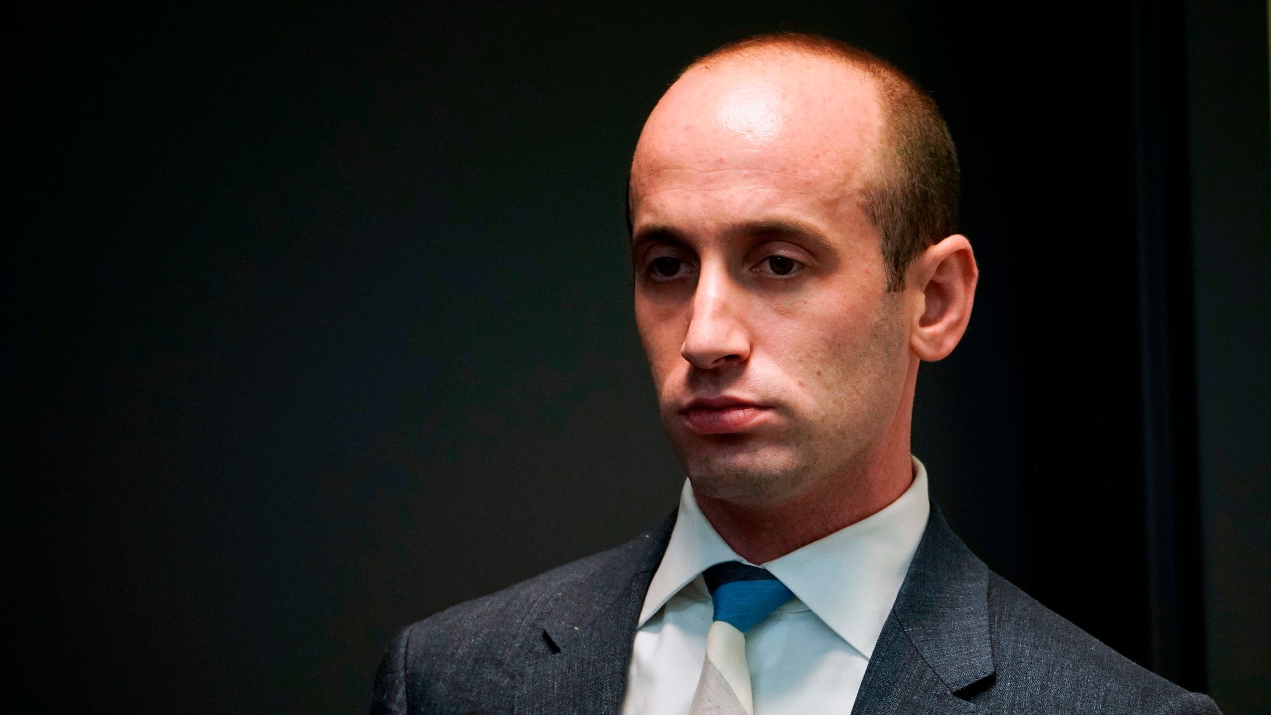Senior adviser to the president Stephen Miller is seen during an immigration event with President Donald Trump in the South Court Auditorium, next to the White House, on June 22, 2018. (Credit: Mandel Ngan / AFP / Getty Images)