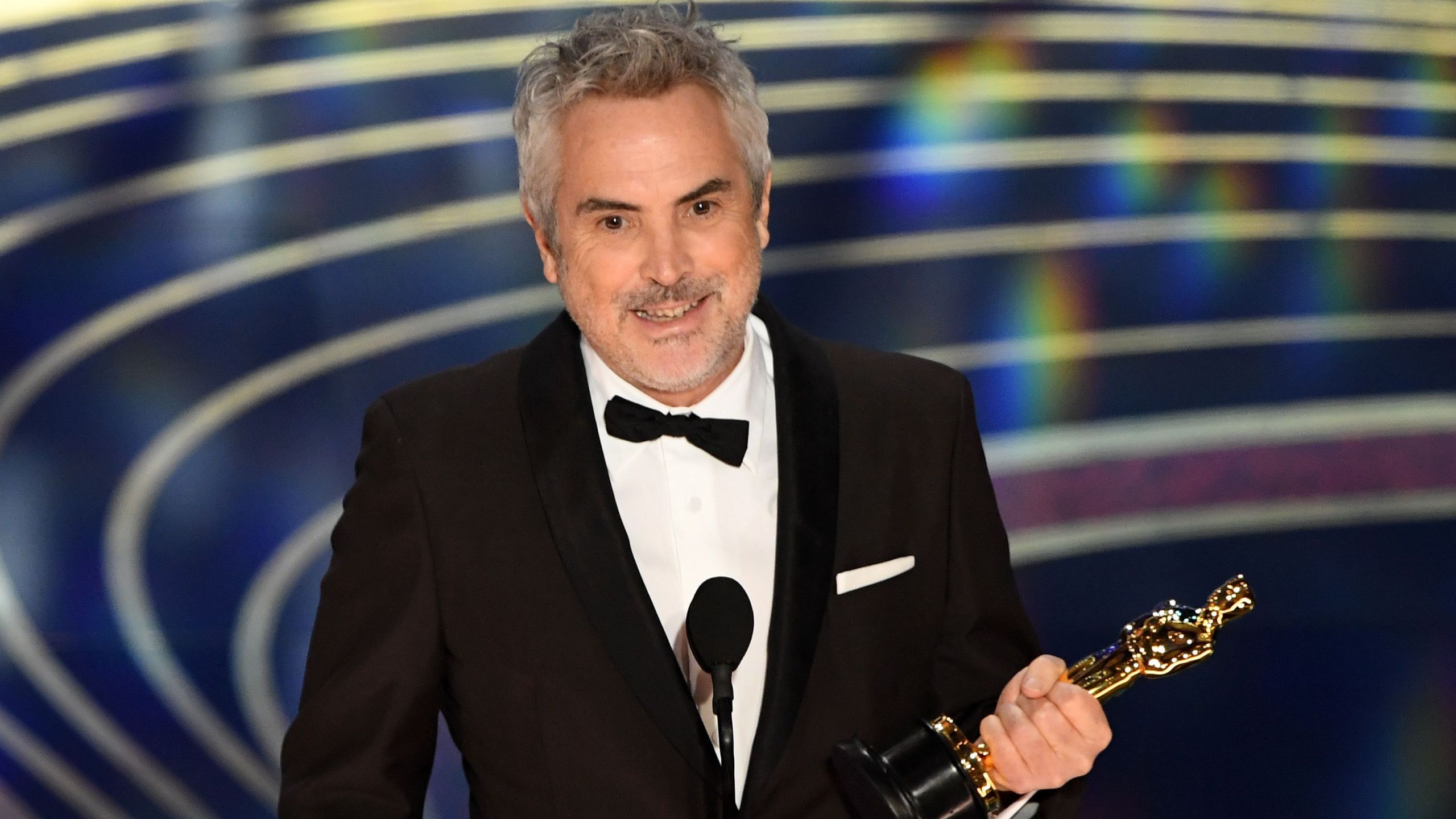 Alfonso Cuaron accepts the award for Best Cinematography for "Roma" during the 91st Annual Academy Awards at the Dolby Theatre in Hollywood on Feb. 24, 2019. (Credit: VALERIE MACON/AFP/Getty Images)
