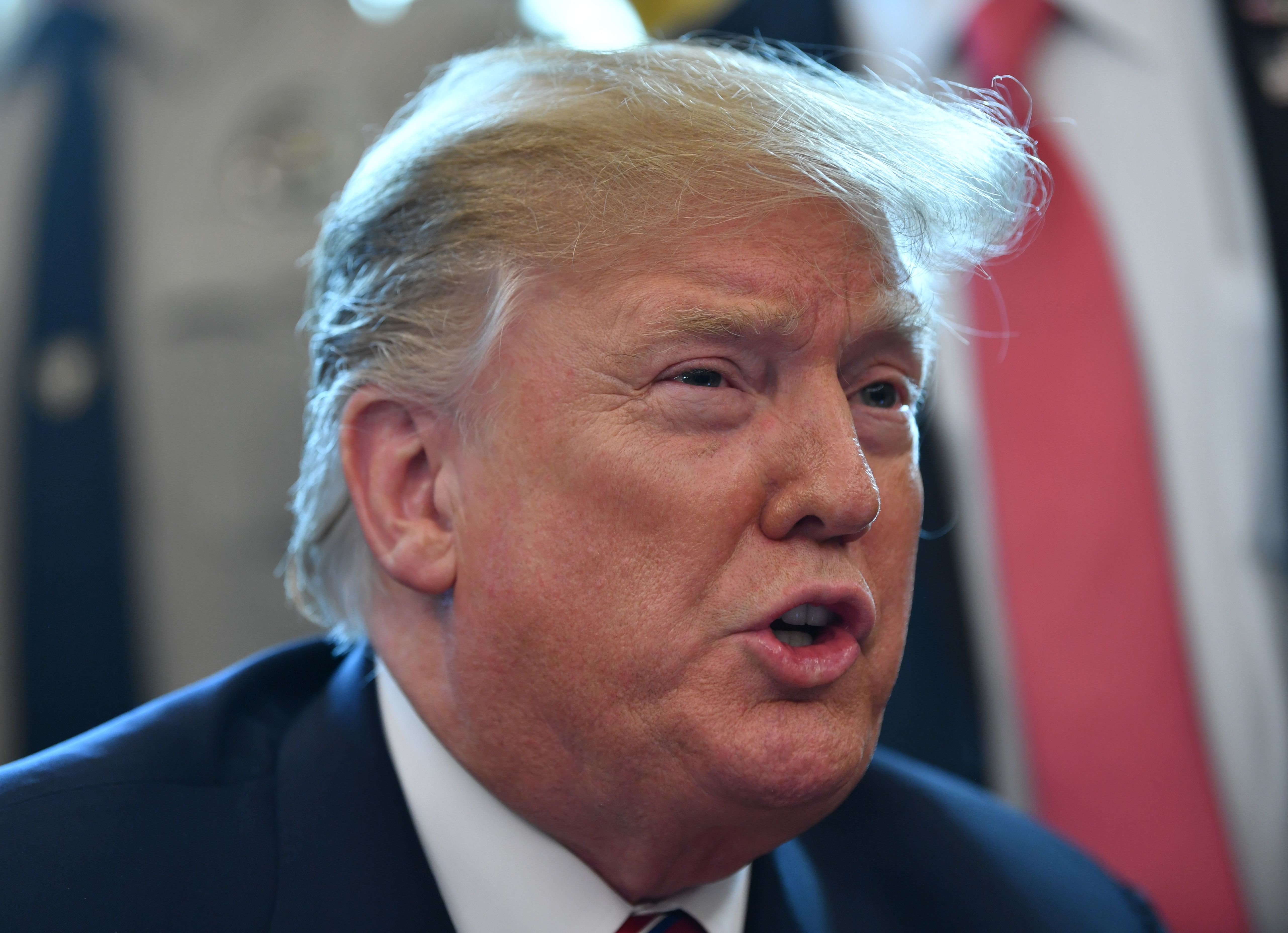 Donald Trump speaks on border security from the Oval Office of the White House in Washington, DC, March 15, 2019. (Credit: NICHOLAS KAMM/AFP/Getty Images)