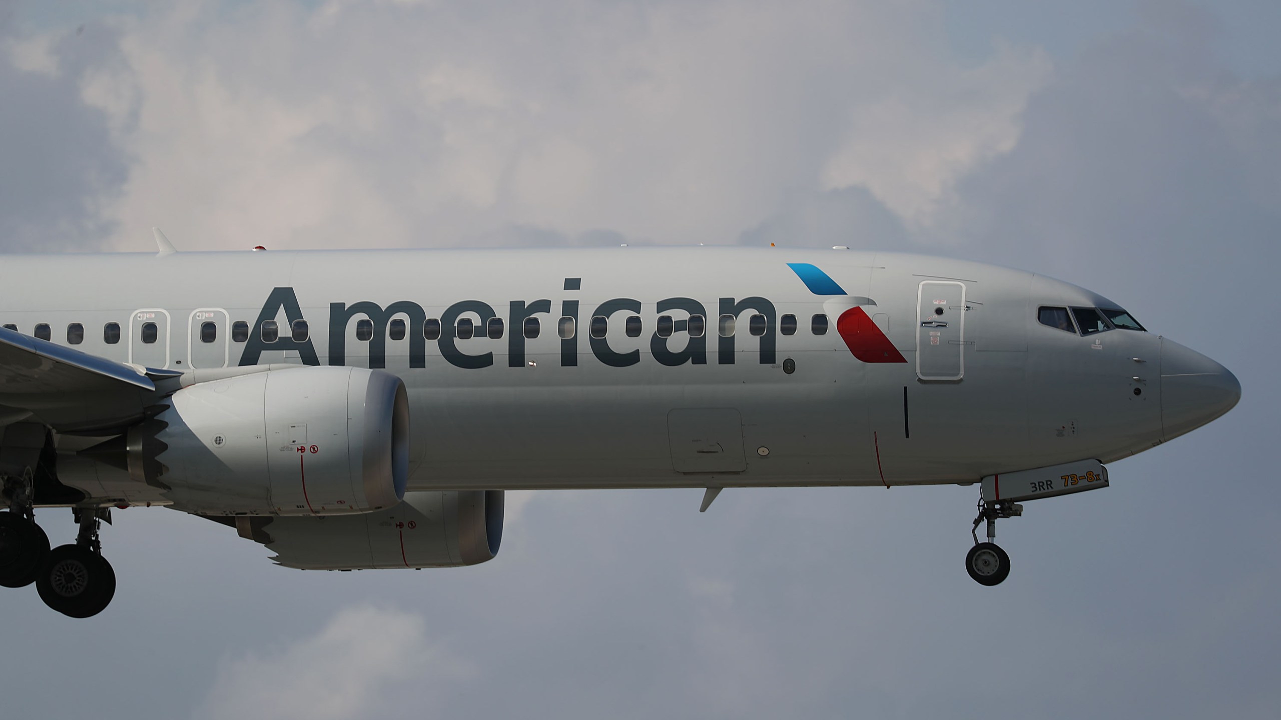 An American Airlines Boeing 737 Max 8 prepares to land at the Miami International Airport on March 12, 2019. (Credit: Joe Raedle/Getty Images)