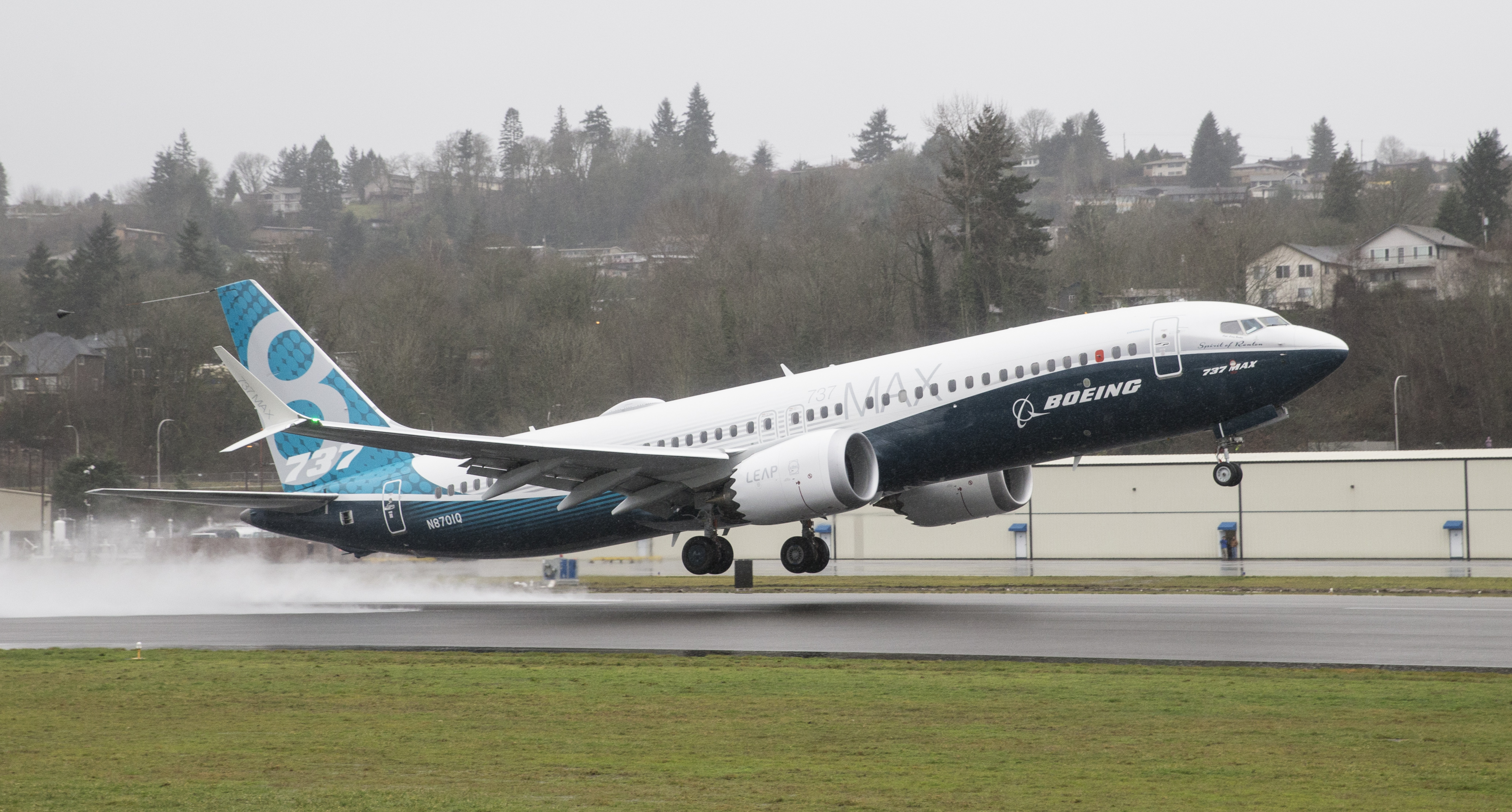 A Boeing 737 MAX 8 airliner lifts off for its first flight on January 29, 2016 in Renton, Washington. (Credit: Stephen Brashear/Getty Images)