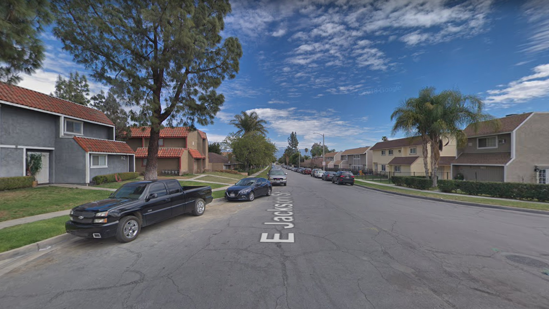 The 100 block of East Jackson Street in Rialto, as pictured in a Google Street View image in March of 2018.