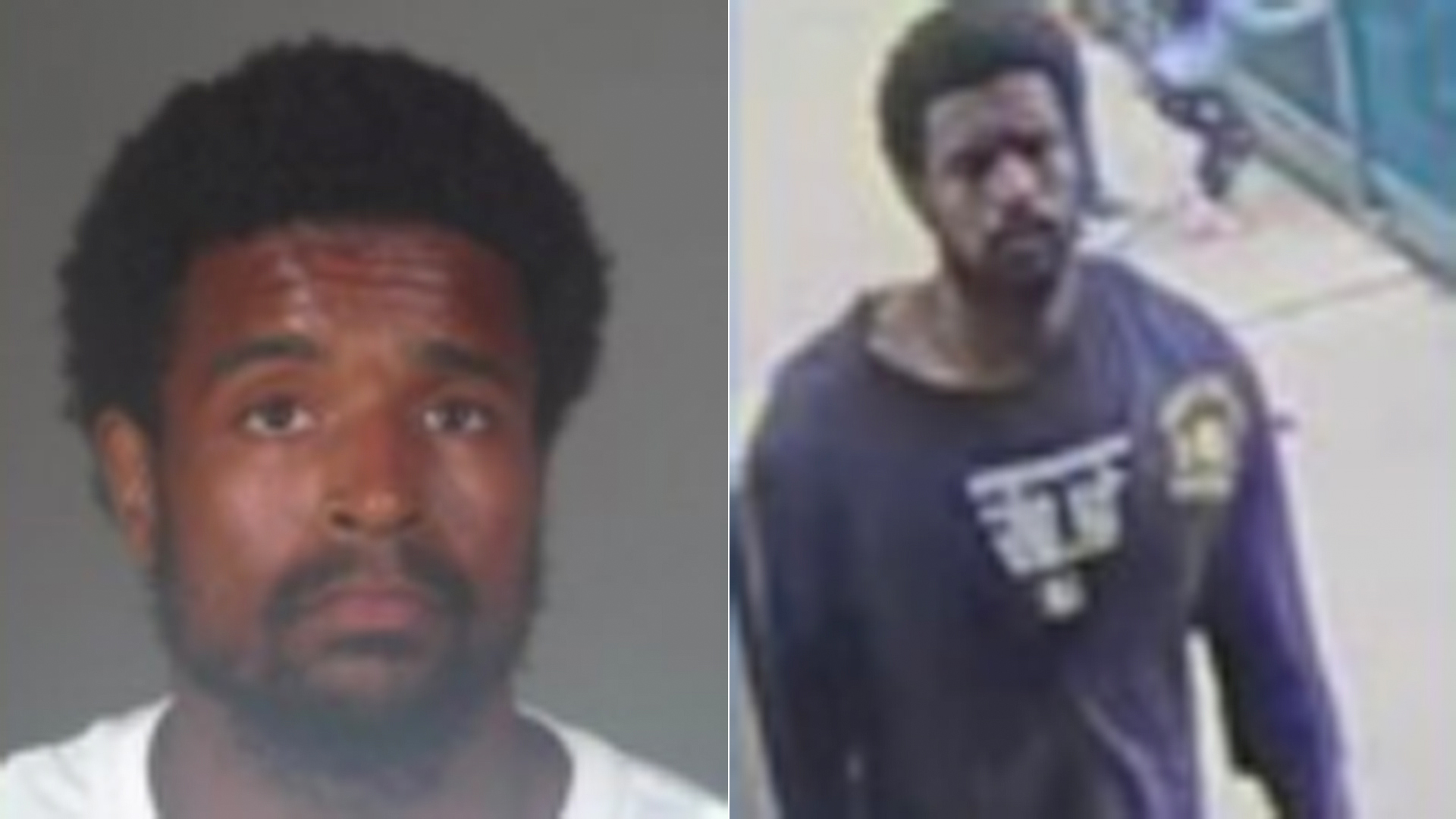 Torrance police released a booking photo of Dalan Johnson, left, and a surveillance image from the investigation.