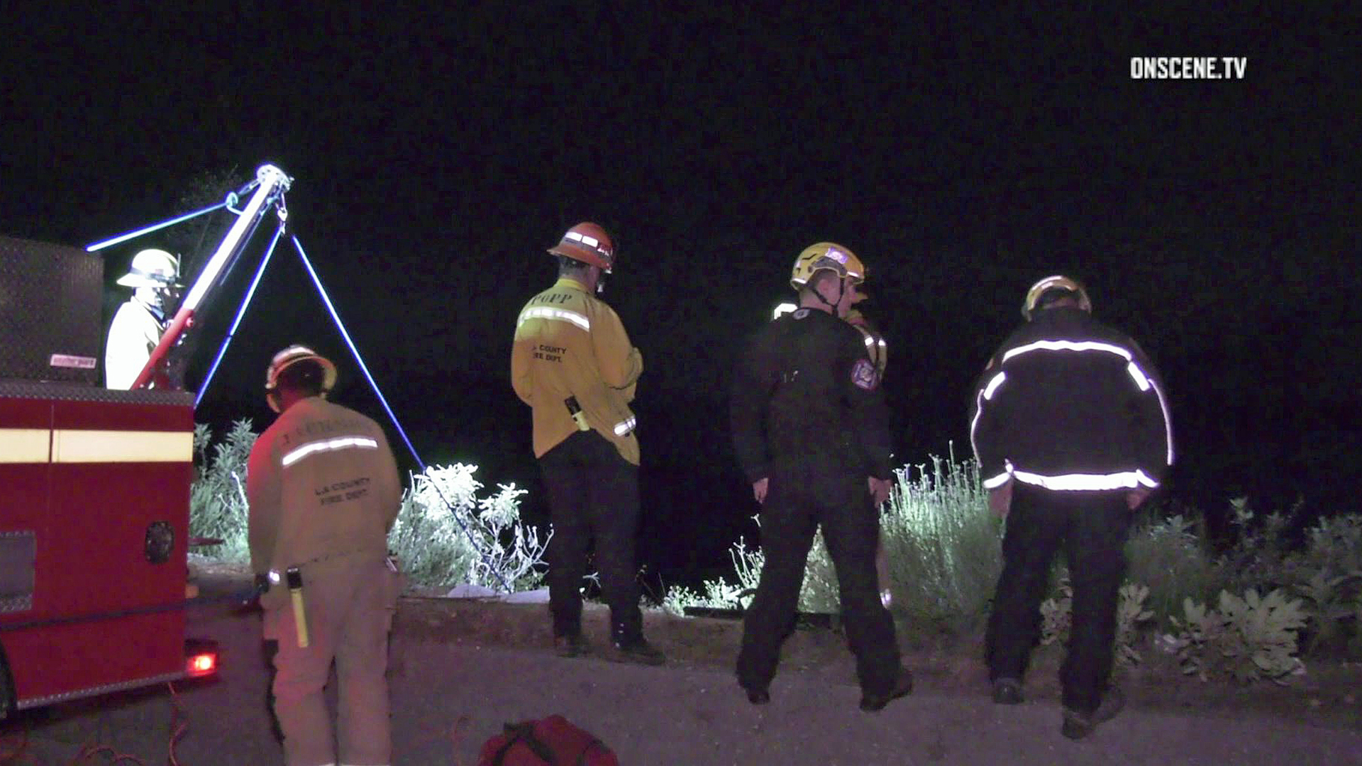 Rescue crews respond to a crash on Angeles Crest Highway on June 3, 2019. (Credit: OnScene.TV)