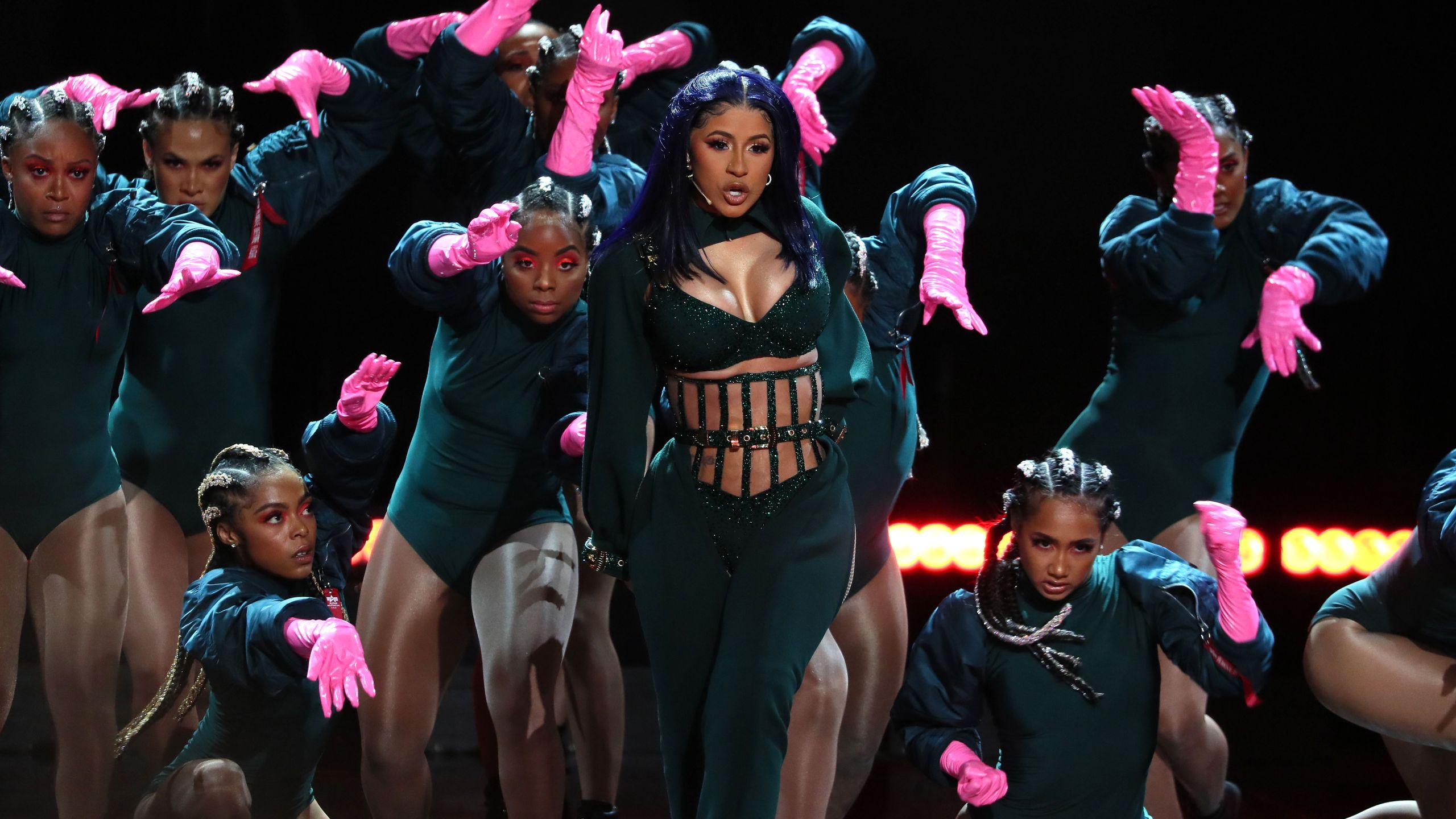 Cardi B performs onstage during the 2019 BET awards at Microsoft Theater in Los Angeles on June 23, 2019. (Credit: Jean-Baptiste LACROIX/AFP/Getty Images)