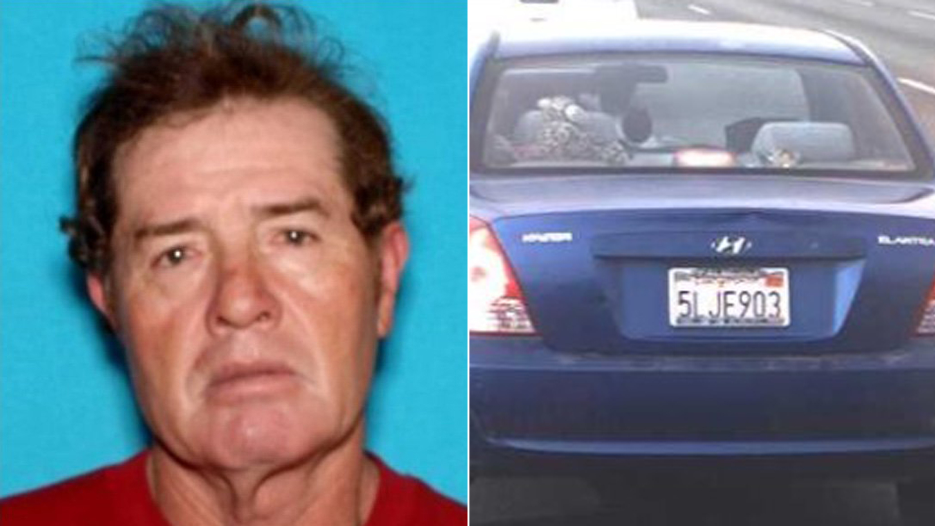 Trinidad "Trini" Garcia and a 2004 blue Hyundai Elantra are seen in these photos from the Los Angeles County Sheriff's Department.