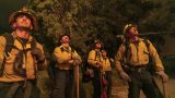 Firefighters watch the progress of a backfire they are setting at the Maria Fire on Nov. 1, 2019 near Somis. (Credit: David McNew/Getty Images)