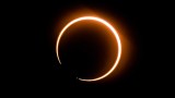 The moon moves in front of the sun in a rare "ring of fire" solar eclipse as seen from Tanjung Piai, Malaysia on December 26, 2019. (Credit: SADIQ ASYRAF/AFP via Getty Images)