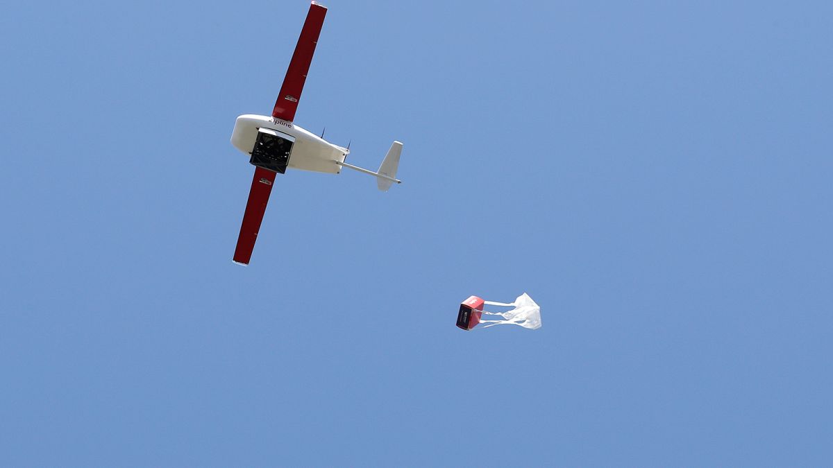 Novant Health, in partnership with Zipline, uses drones to help deliver life-saving PPE to its hospitals. (CNN)