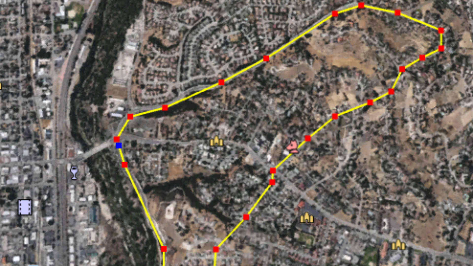 This map shows the area evacuated due to a brush fire in Paso Robles on June 22, 2020.