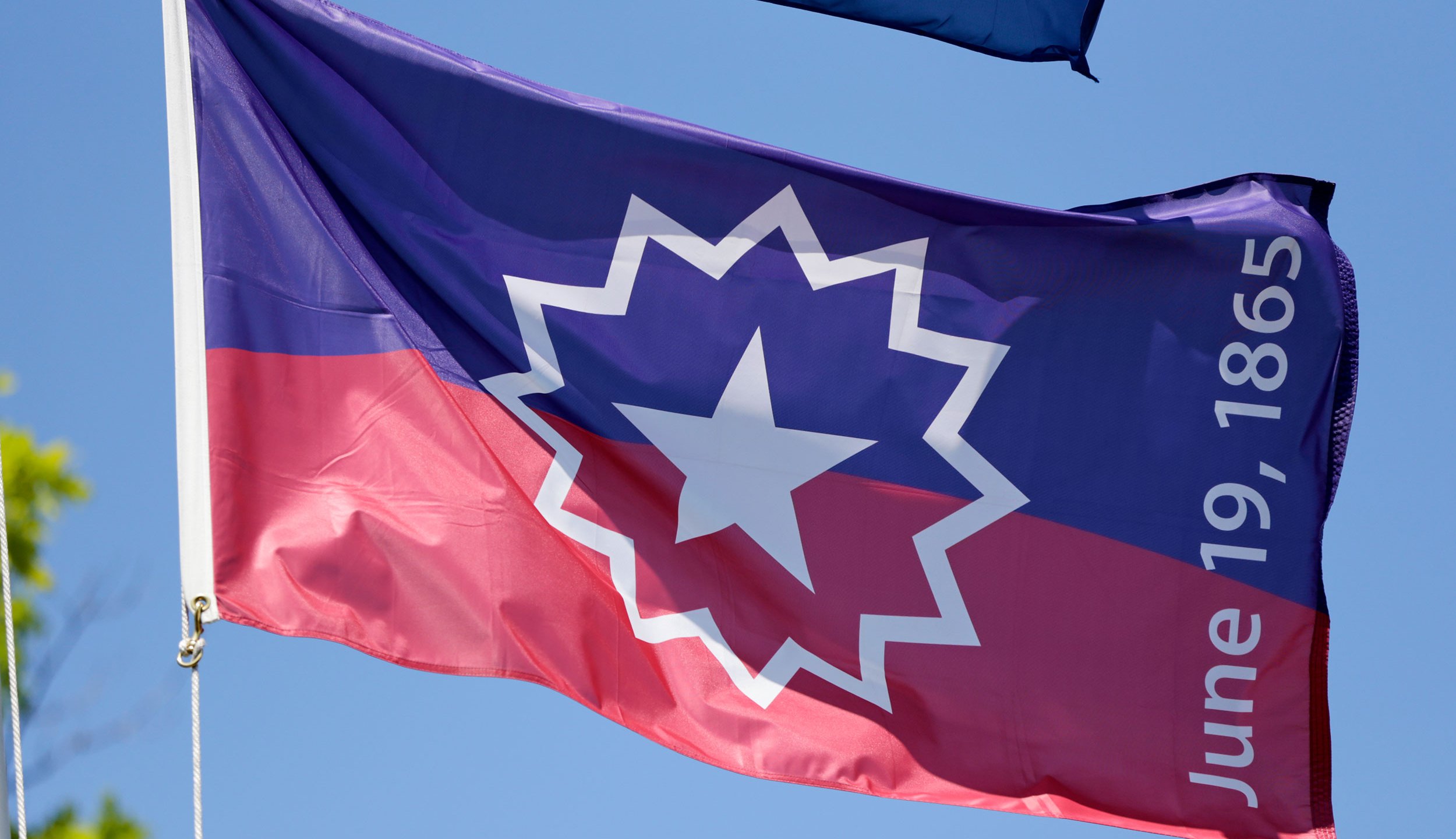 The Juneteenth flag is a symbolic representation of the end of slavery in the United States. (Nati Harnik/AP via CNN Wire)