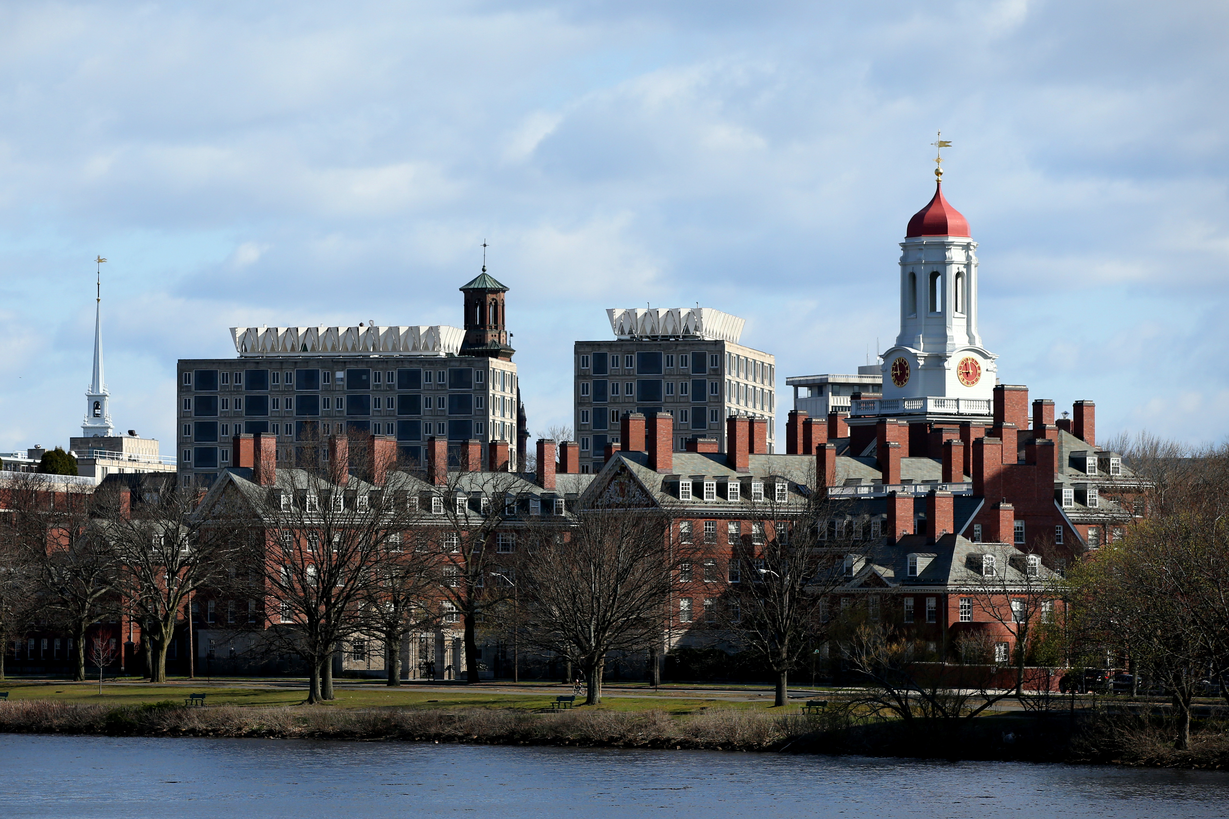 A general view of Harvard University campus is seen on April 22, 2020 in Cambridge, Massachusetts. (Maddie Meyer/Getty Images)