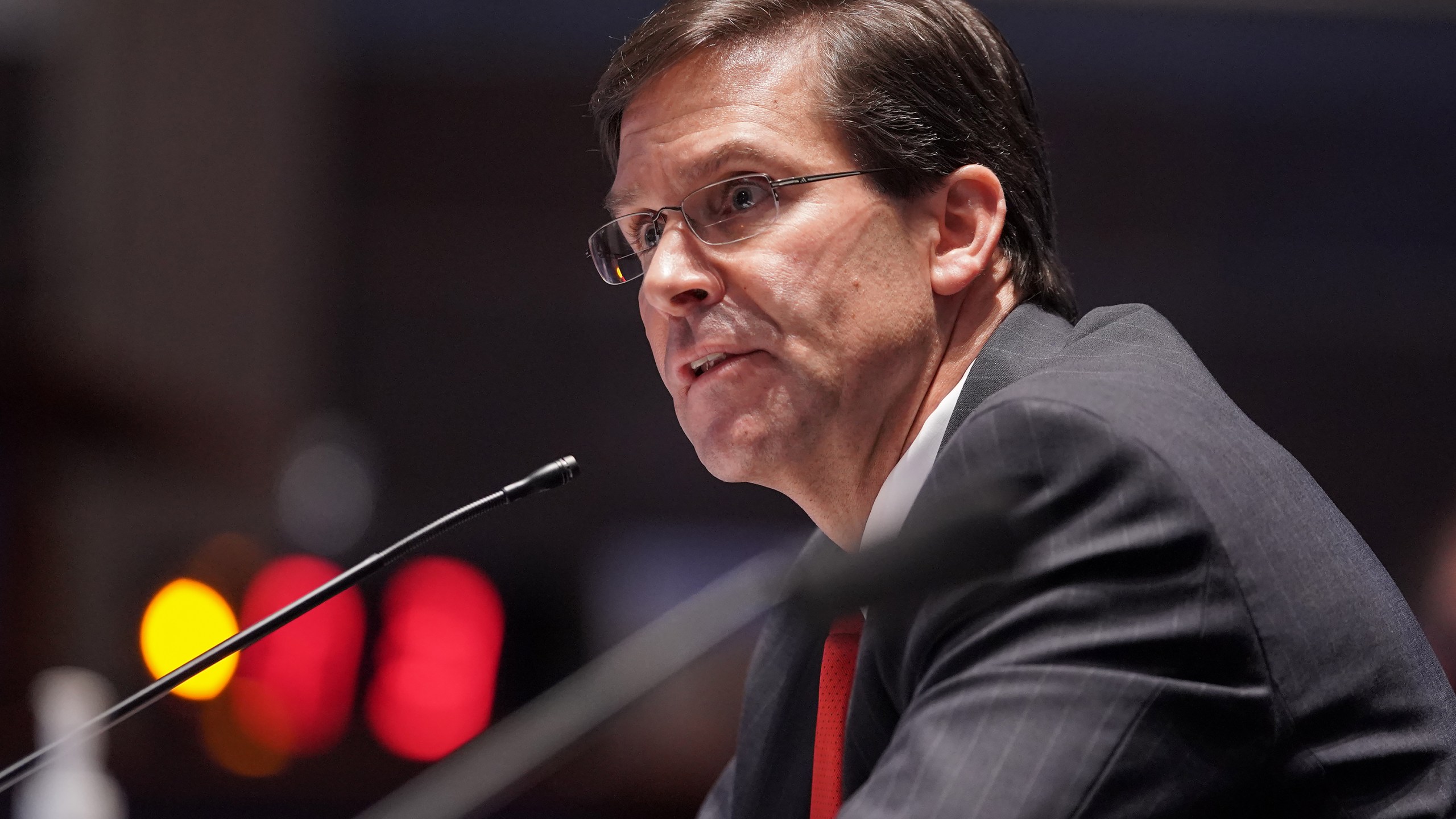 Secretary of Defense Mark Esper testifies during a House Armed Services Committee hearing on July 9, 2020. (GREG NASH/AFP via Getty Images)