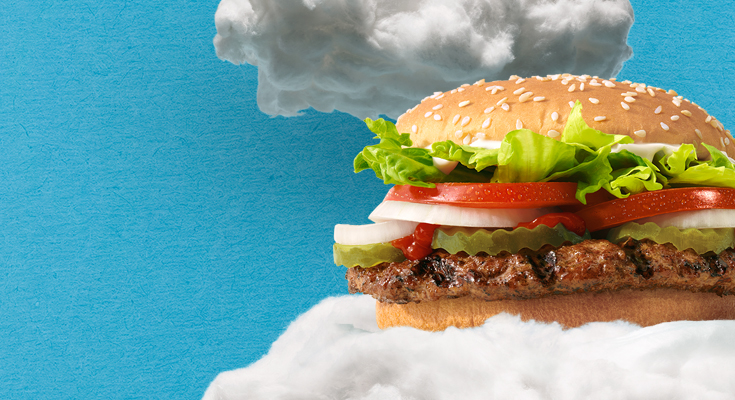 Burger King released this photo of its "Reduced Methane Emissions Beef Whopper" in July 2020.