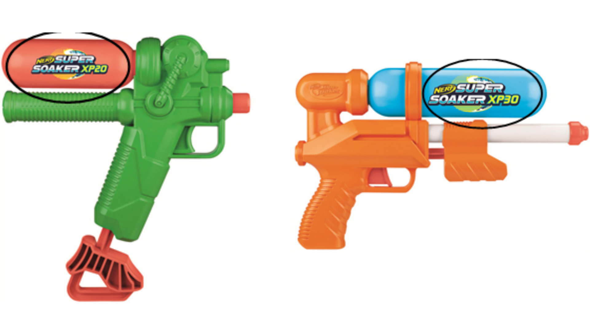 The two recalled products are the Super Soaker XP 20 and the Super Soaker XP 30. (U.S. Consumer Product Safety Commission)