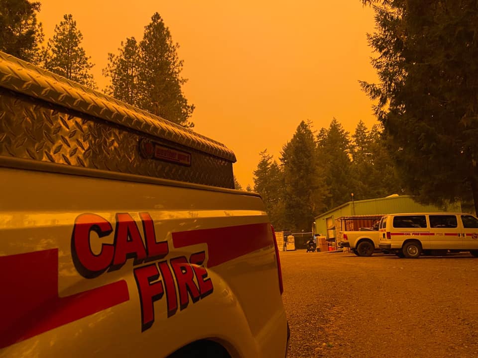Smoke from the August Complex Fire is seen in Mendocino County on Sept. 8, 2020. (Cal Fire)