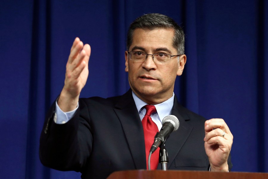 In this March 5, 2019, file photo, California Attorney General Xavier Becerra speaks during a news conference in Sacramento. (AP Photo/Rich Pedroncelli, File)