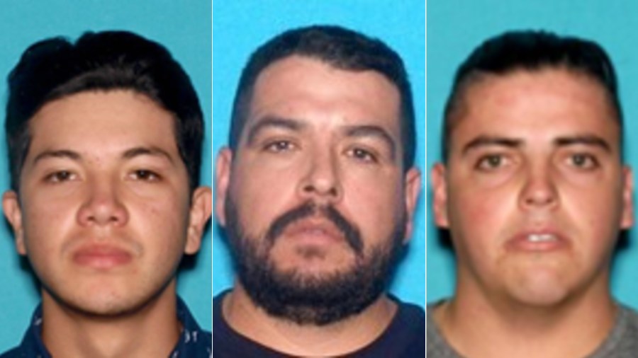 From left, Juan Jose Acosta-Soto, Edgar Nava-Ayala and Daniel Ocampo Nava are seen in undated photos released Dec. 17, 2020, by the Anaheim Police Department.