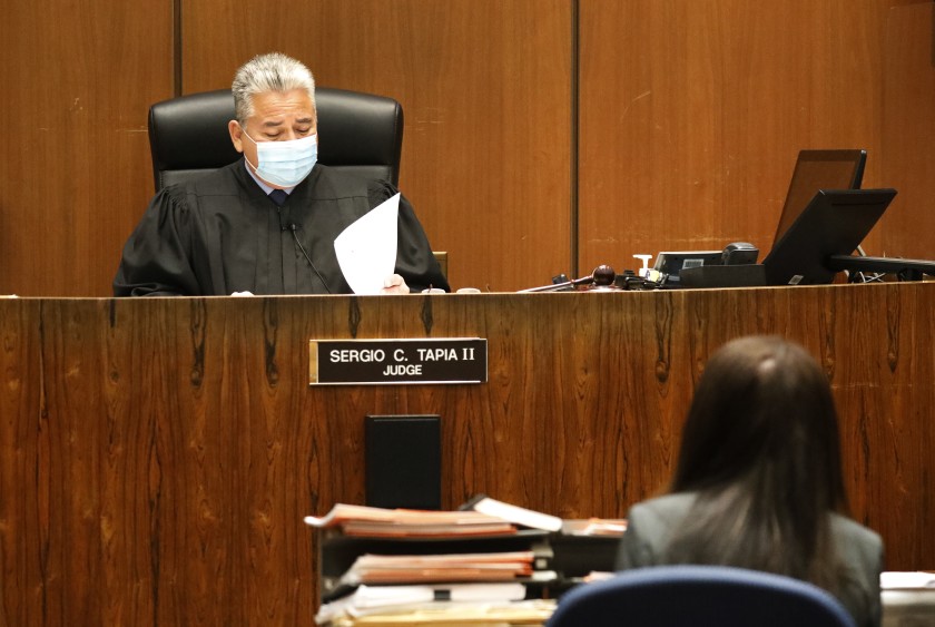 Los Angeles Superior Court Judge Sergio C. Tapia II dismissed the cases and vacated the convictions of several defendants on Dec. 4, 2020. (Al Seib / Los Angeles Times)