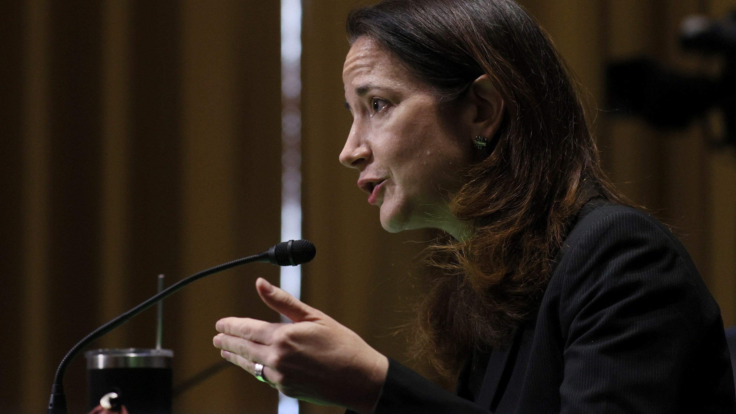 President-elect Joe Biden’s pick for national intelligence director Avril Haines speaks during a confirmation hearing before the Senate intelligence committee on Tuesday, Jan. 19, 2021, in Washington. (Joe Raedle/Pool via AP)