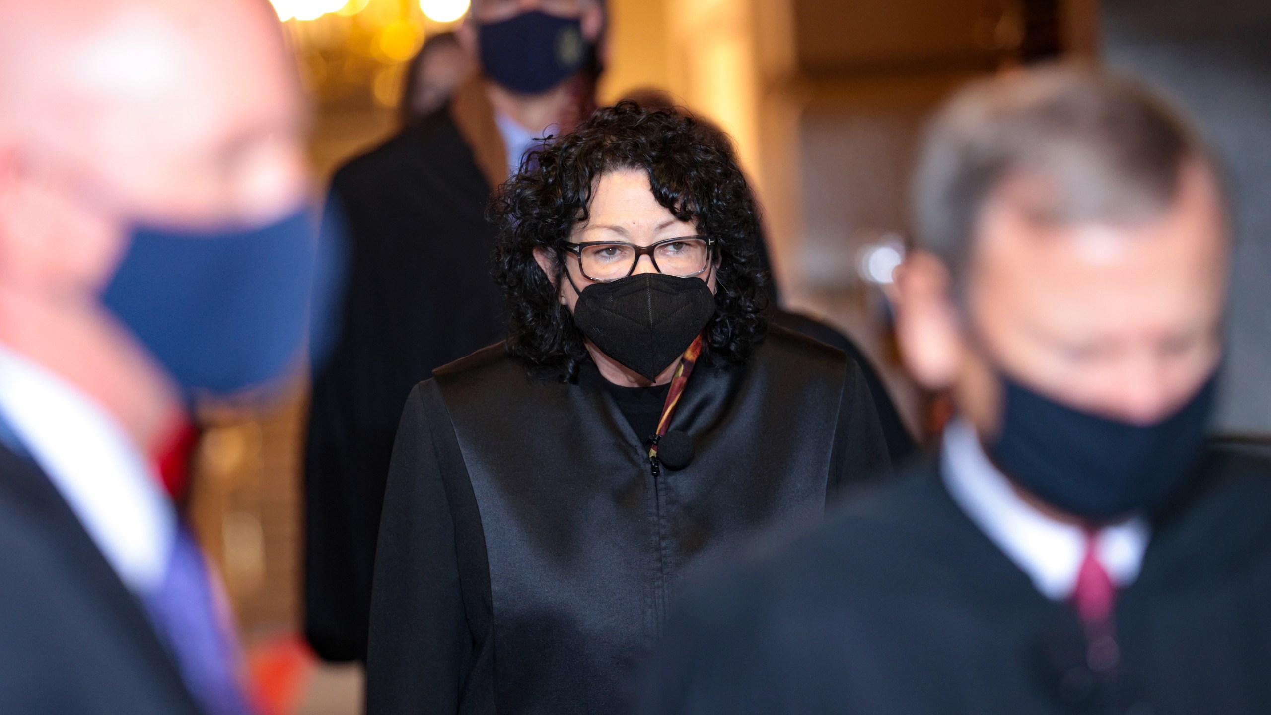 Supreme Court Associate Justice Sonia Sotomayor arrives to the inauguration of President Joe Biden on the West Front of the U.S. Capitol on January 20, 2021 in Washington, DC. (Win McNamee/Getty Images)