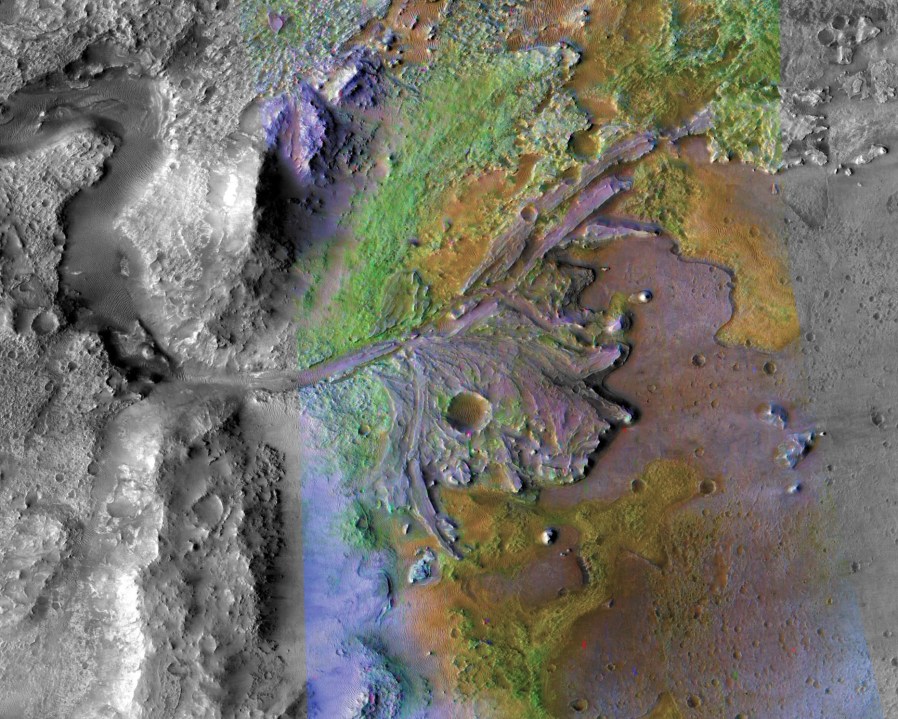 This image is of Jezero Crater on Mars, the landing site for NASA's Mars 2020 mission. (NASA)