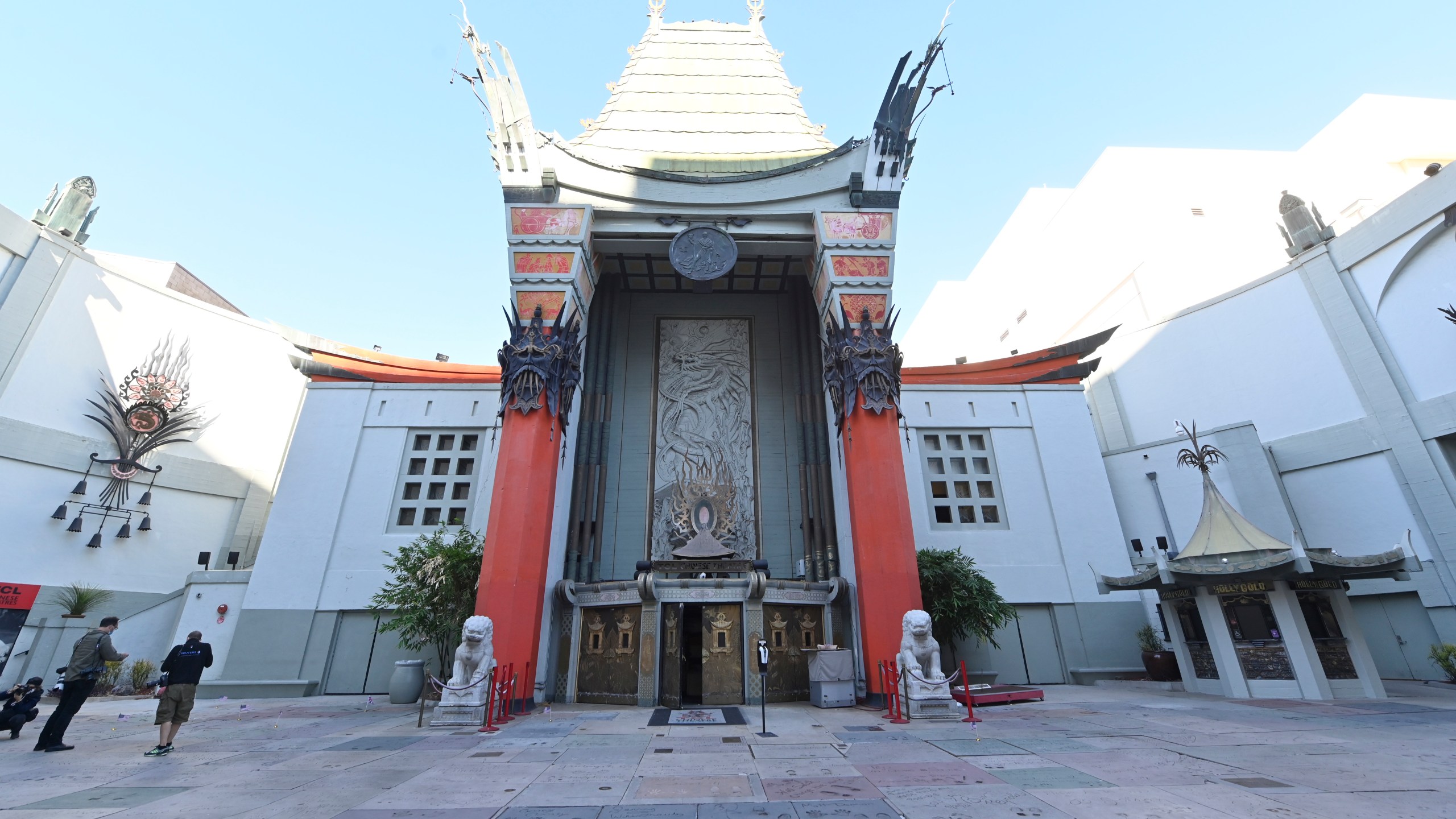 Atmosphere at TCL Chinese Theatre who Celebrated Veterans Day by honoring Hollywood Stars who served in the U.S. Military by placing flags of the country they served for at TCL Chinese Theatre on November 10, 2020 in Hollywood, California. (Photo by Frazer Harrison/Getty Images)