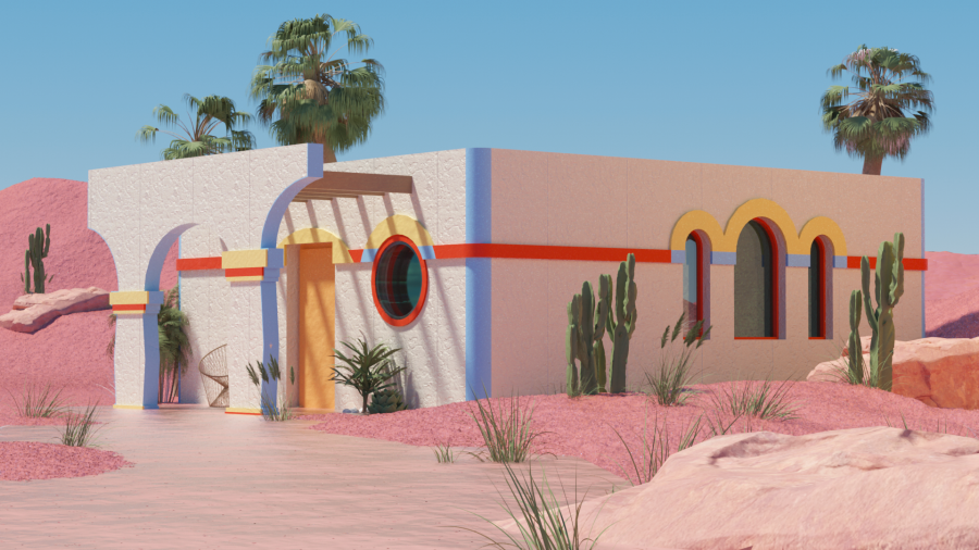 This rendering shows an exterior view of an ADU design by LA Más.(Courtesy Los Angeles Department of Building and Safety)