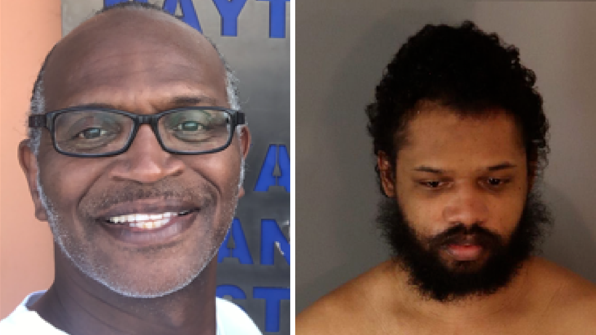 Grant Leggette Sr. and the man arrested on suspicion of killing him, Richard Kevin Baldwin III, are seen in undated photos released by the Riverside Police Department.