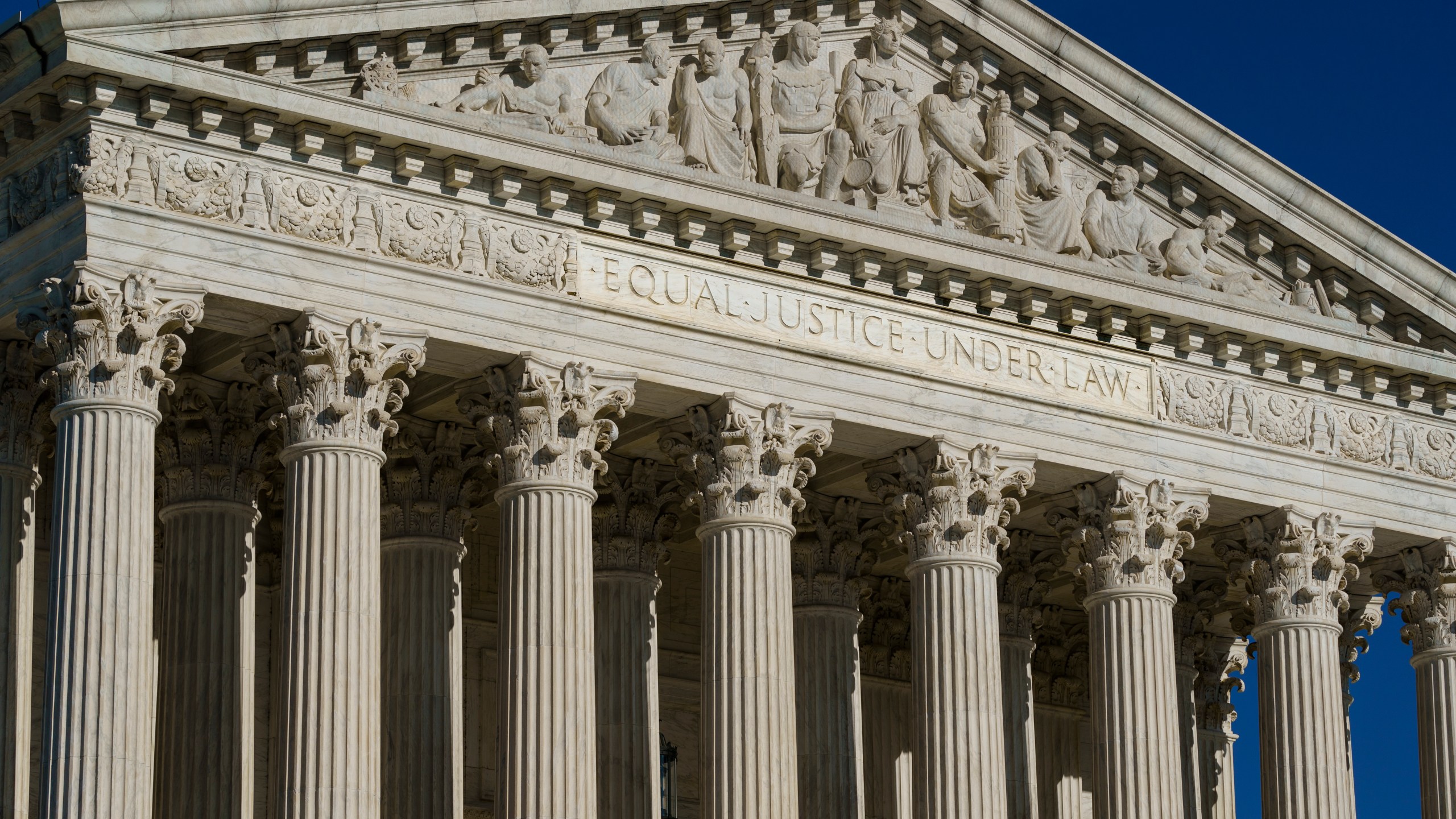 This Friday, Sept. 3, 2021, photo shows the Supreme Court in Washington. (AP Photo/J. Scott Applewhite)