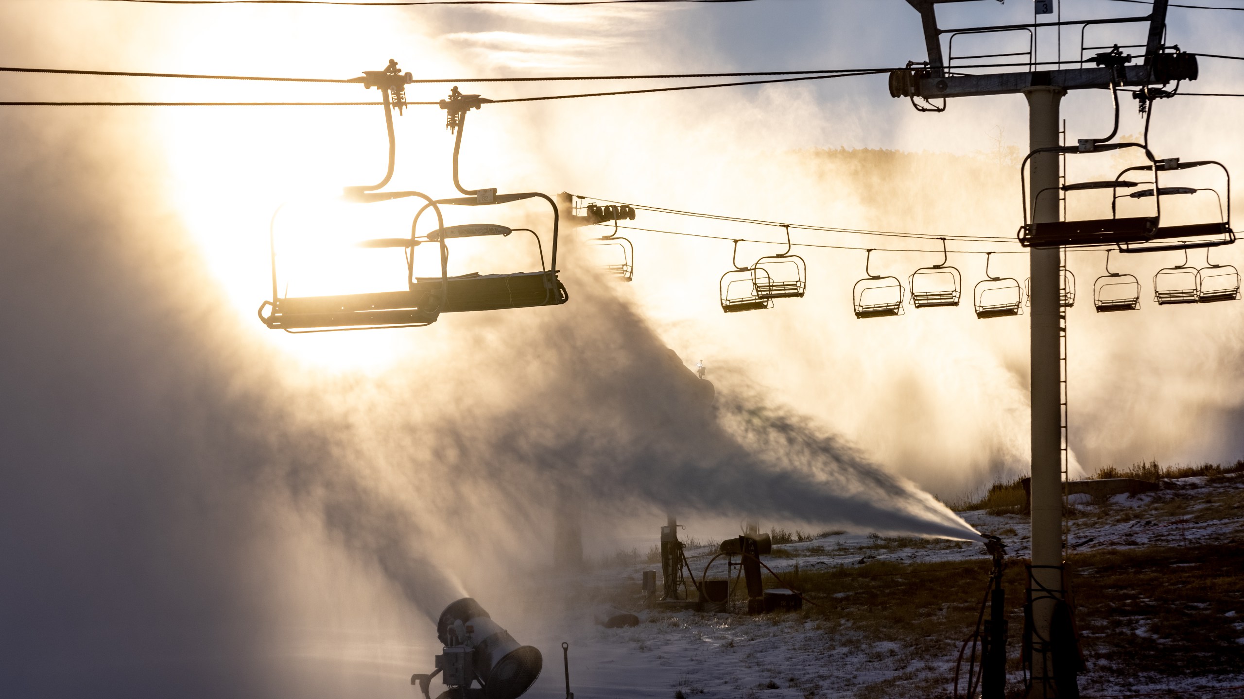 Big Bear Mountain Resort prepares to reopen to skiers and snowboarders on Nov. 26, 2021. (Lee Stockwell BBMR)