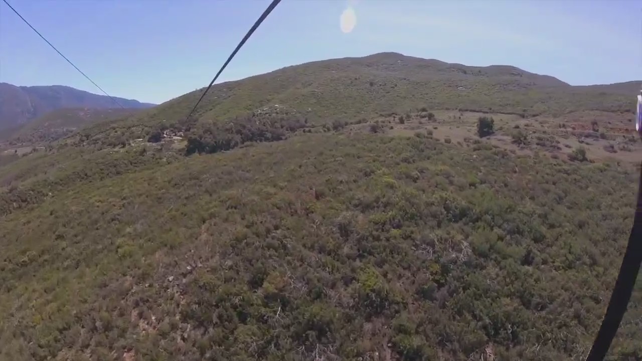 The view from a zipline course at La Jolla Zip Zoom Zipline in Pauma Valley as seen in June 2018. (KSWB)