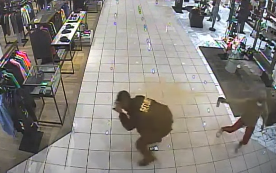 LAPD released a YouTube video on Dec. 6, 2021, showing a security officer being attacked with bear spray at the Westfield Topanga Mall.