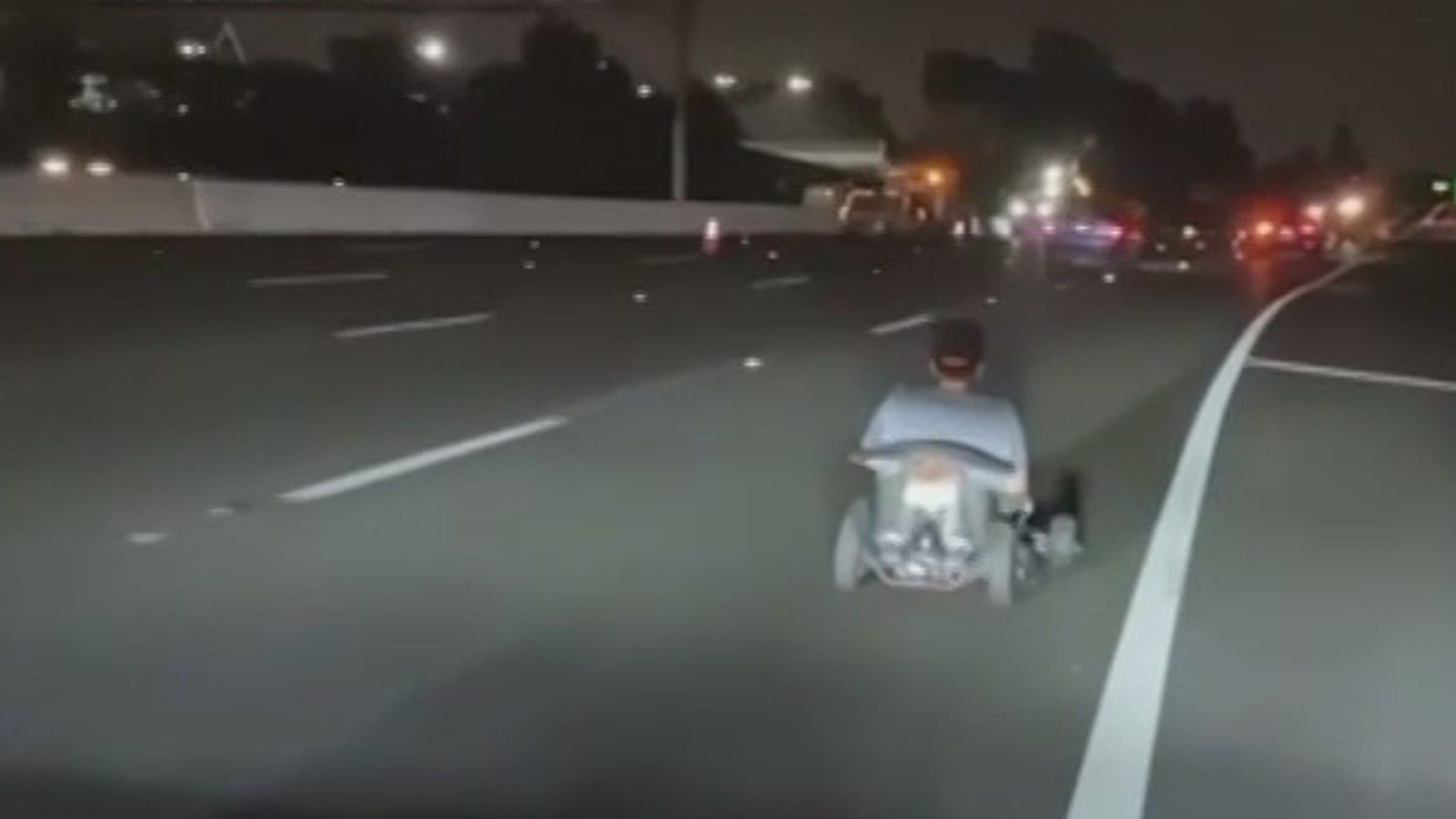 CHP released this photo of the go-kart driver on the 101 Freeway in Sherman Oaks.