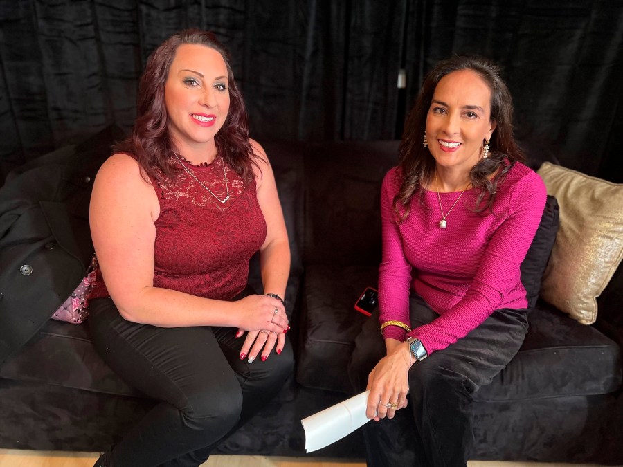This Jan. 19, 2022, photo provided by The Center for American Liberty shows Jessica Konen, left, with her attorney and CEO of The Center for American Liberty Harmeet K. Dhillon in San Francisco. (The Center for American Liberty via AP)