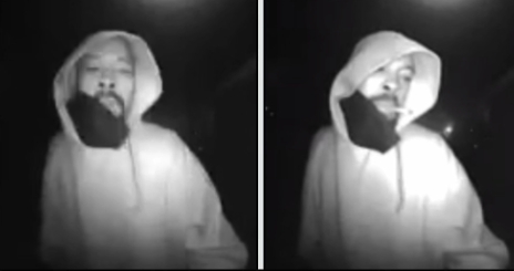 A man sought as a person of interest in a Palmdale homicide is shown in images released by the L.A. County Sheriff's Department on May 31, 2022.