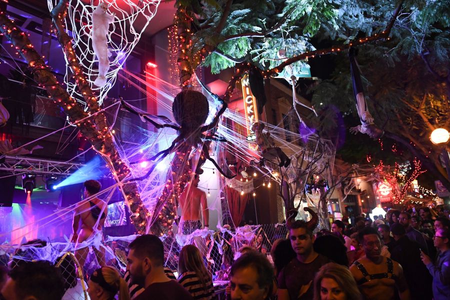 Party-goers show off their costumes at the annual West Hollywood Halloween Carnaval, billed as the world's largest Halloween party, Oct. 31, 2018. (Robyn Beck /AFP/Getty Images)