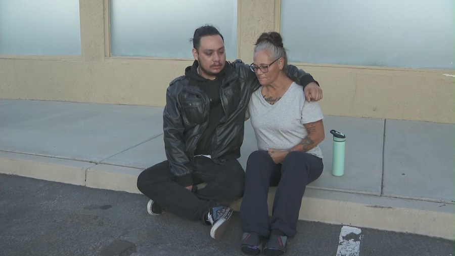 Jesse Mercado and Elizabeth Evans mourn the devastating loss of their loved ones. (KTLA)