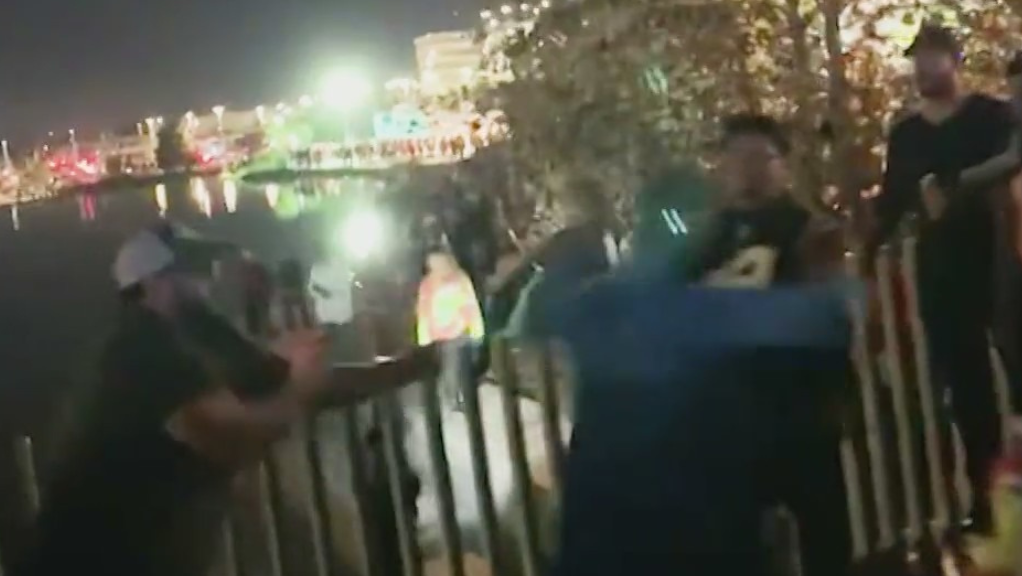 Witness captures violent brawl outside SoFi Stadium after a Chargers game on Sunday, Nov. 20, 2022.