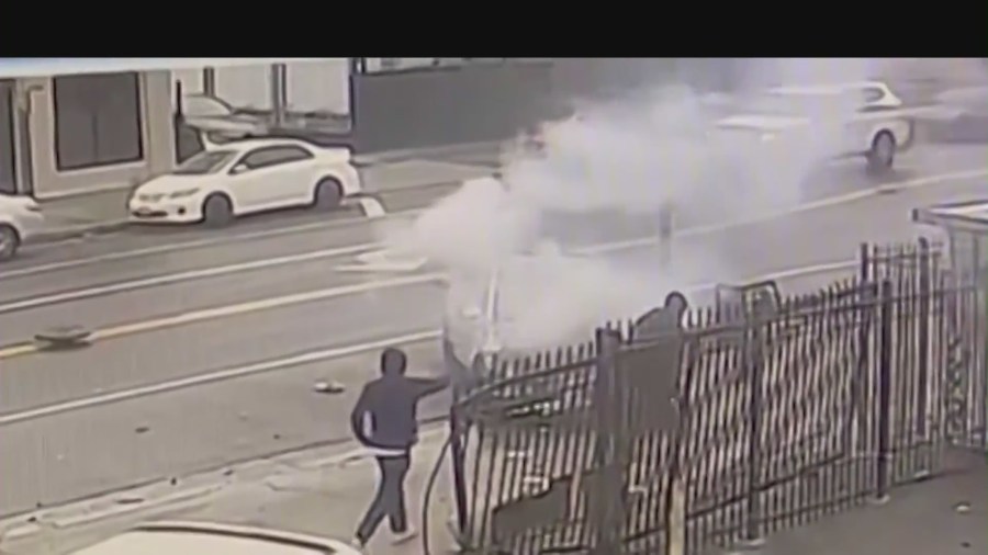 Suspect at the scene of the deadly South L.A. crash. (LAPD)