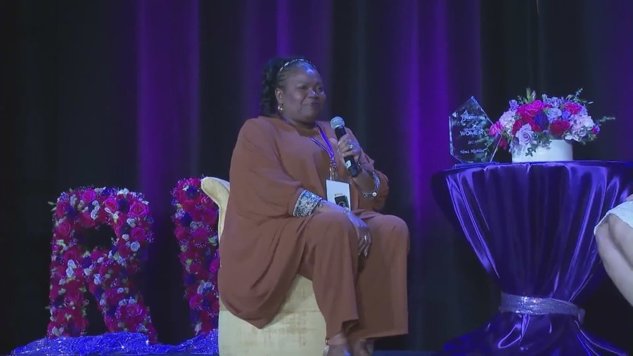 Mona Highline, from Grand Junction, Colorado, was announced Nextstar's 2023 Remarkable Woman of the Year on April 3, 2023 at the Loews Hollywood Hotel. (KTLA)