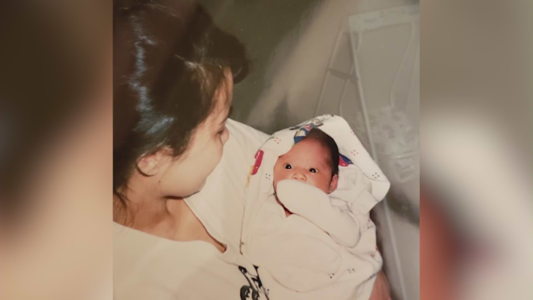 Elizabeth and baby Brittany are seen in a photo provided by Loma Linda University Health.
