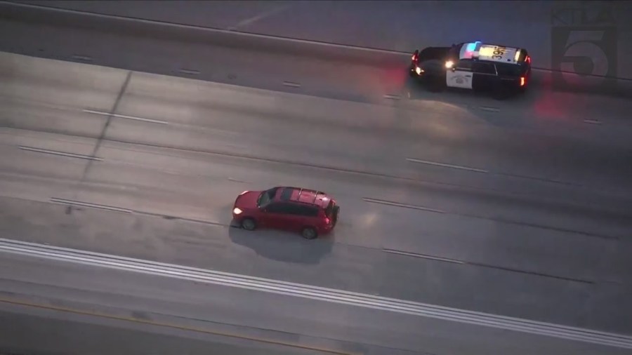A woman was arrested following a multi-county pursuit on June 6, 2023. (KTLA)