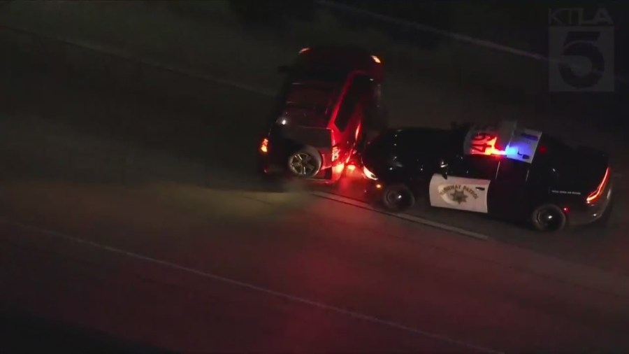A woman was arrested following a multi-county pursuit on June 6, 2023. (KTLA)