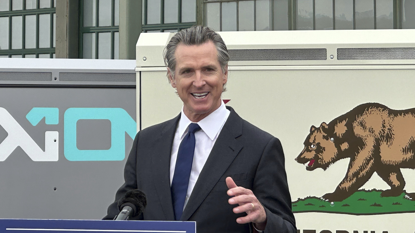 California Gov. Gavin Newsom speaks during a news conference, Thursday, May 25, 2023, in Richmond, California.