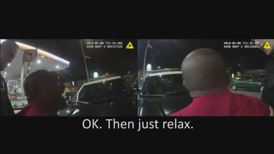 Jacobo Juarez Cedillo is seen struggling with LAPD in bodycam video on April 8, 2019. (LAPD)